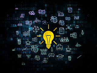 Image showing Finance concept: Light Bulb on Digital background