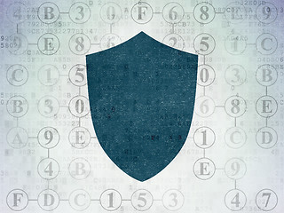 Image showing Security concept: Shield on Digital Paper background