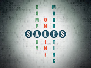 Image showing Advertising concept: word Sales in solving Crossword Puzzle