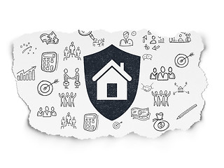 Image showing Business concept: Shield on Torn Paper background