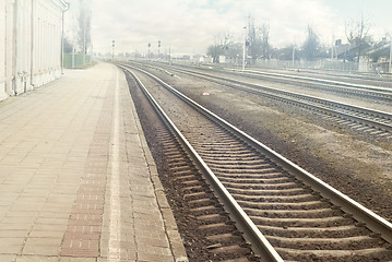 Image showing Train station in a sunny day