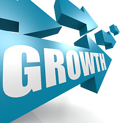 Image showing Growth arrow in blue