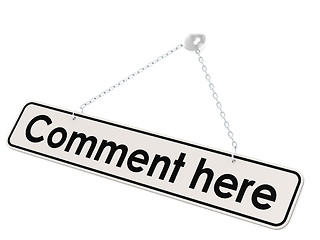 Image showing Comment here banner