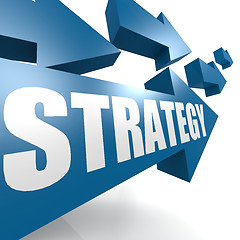 Image showing Strategy arrow in blue