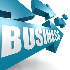 Image showing Business arrow blue