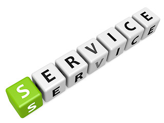 Image showing Service buzzword green