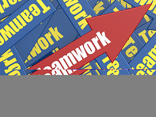 Image showing Teamwork arrow