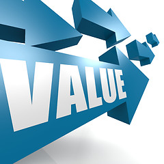 Image showing Value arrow in blue