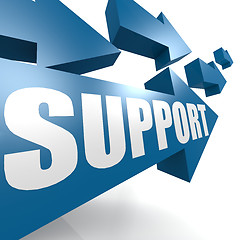 Image showing Support arrow in blue