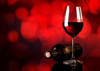 Image showing Red wine on red background