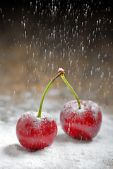 Image showing cherry with sugar