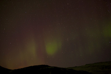 Image showing Different colors of northern lights in Iceland