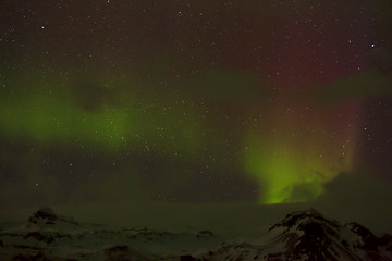 Image showing Different colors of northern lights in Iceland