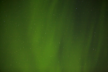 Image showing Northern lights with bright stars in Iceland