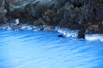 Image showing Milky white and blue water of the geothermal bath Blue Lagoon in