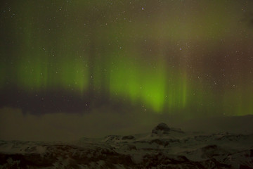 Image showing Different colors of northern lights in Iceland