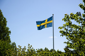 Image showing Backlit swedish flag