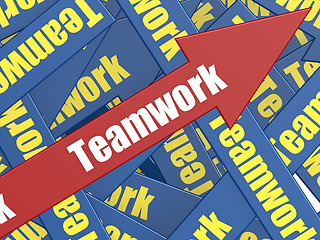 Image showing Teamwork arrow