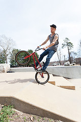 Image showing BMX Rider Jumping