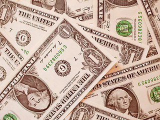 Image showing Retro look Dollar notes 1 Dollar