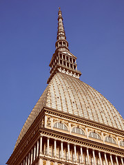 Image showing Retro look Mole Antonelliana Turin