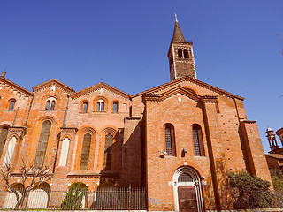 Image showing Retro look Sant Eustorgio church Milan