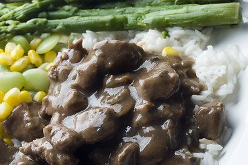 Image showing beef burgundy dinner plate