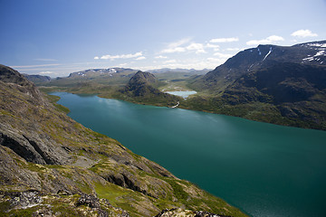 Image showing Besseggen Ridge in Jotunheimen National Park, Norway