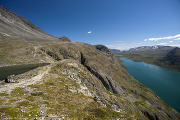 Image showing Besseggen Ridge in Jotunheimen National Park, Norway