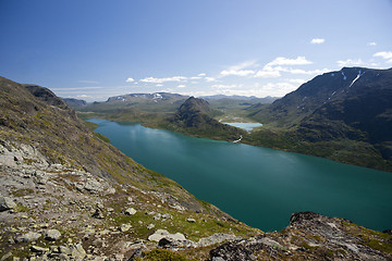 Image showing Besseggen Ridge in Jotunheimen National Park, Norway