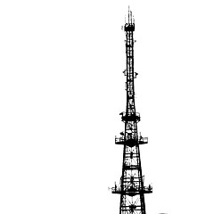 Image showing communications tower for tv and mobile phone signals. 