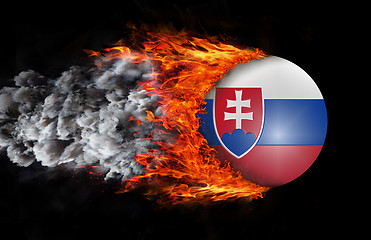 Image showing Flag with a trail of fire and smoke - Slovakia