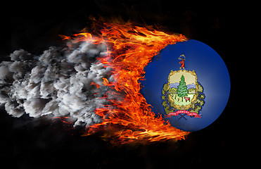 Image showing Flag with a trail of fire and smoke - Vermont