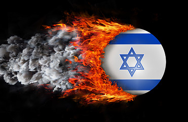 Image showing Flag with a trail of fire and smoke - Israel