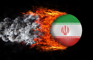 Image showing Flag with a trail of fire and smoke - Iran