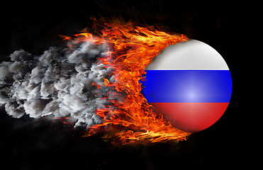 Image showing Flag with a trail of fire and smoke - Russia