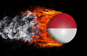 Image showing Flag with a trail of fire and smoke - Indonesia