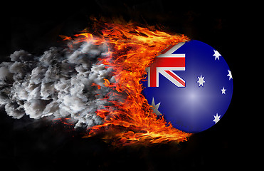 Image showing Flag with a trail of fire and smoke - Australia