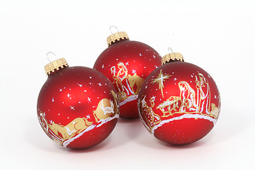 Image showing Three Christmas Ornaments