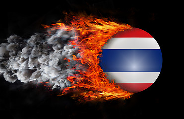 Image showing Flag with a trail of fire and smoke - Thailand