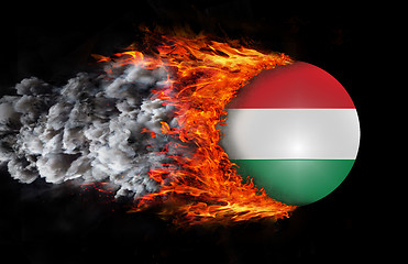 Image showing Flag with a trail of fire and smoke - Hungary