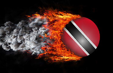 Image showing Flag with a trail of fire and smoke - Trinidad and Tobago