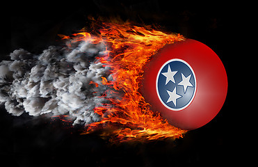 Image showing Flag with a trail of fire and smoke - Tennessee