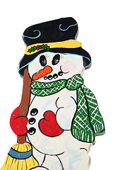 Image showing Wooden Snow Man