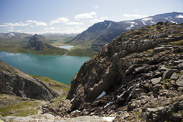 Image showing Besseggen Ridge in Jotunheimen National Park, Norway