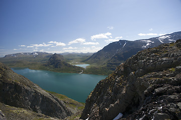 Image showing Besseggen Ridge in Jotunheimen National Park, Norway