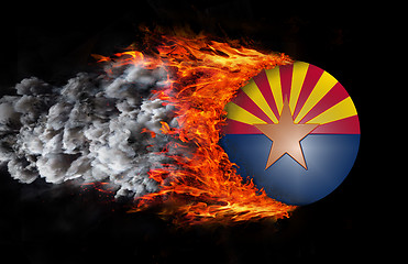 Image showing Flag with a trail of fire and smoke - Arizona