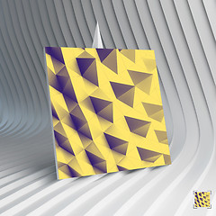 Image showing Business card. Abstract geometric polygonal background. 