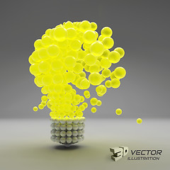 Image showing Lightbulb. Idea concept. 3d vector illustration. 