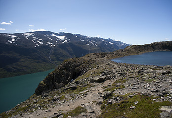 Image showing Besseggen Ridge in Jotunheimen National Park, Norway